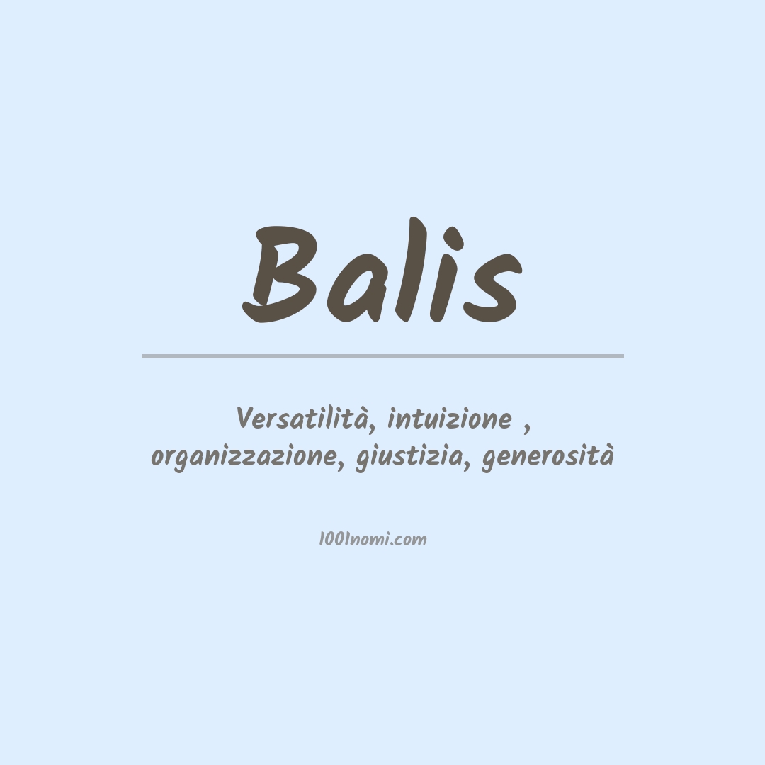 Significato del nome Balis