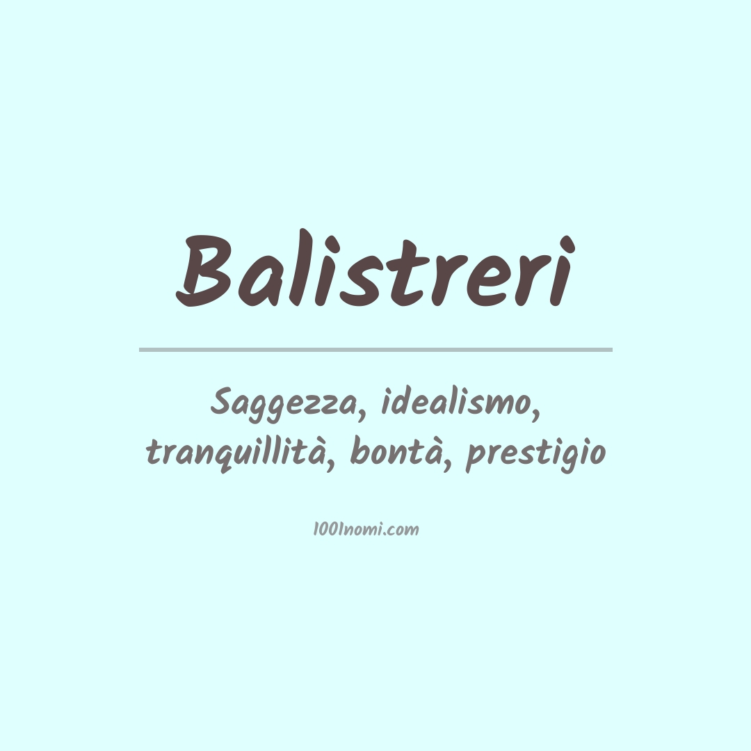 Significato del nome Balistreri