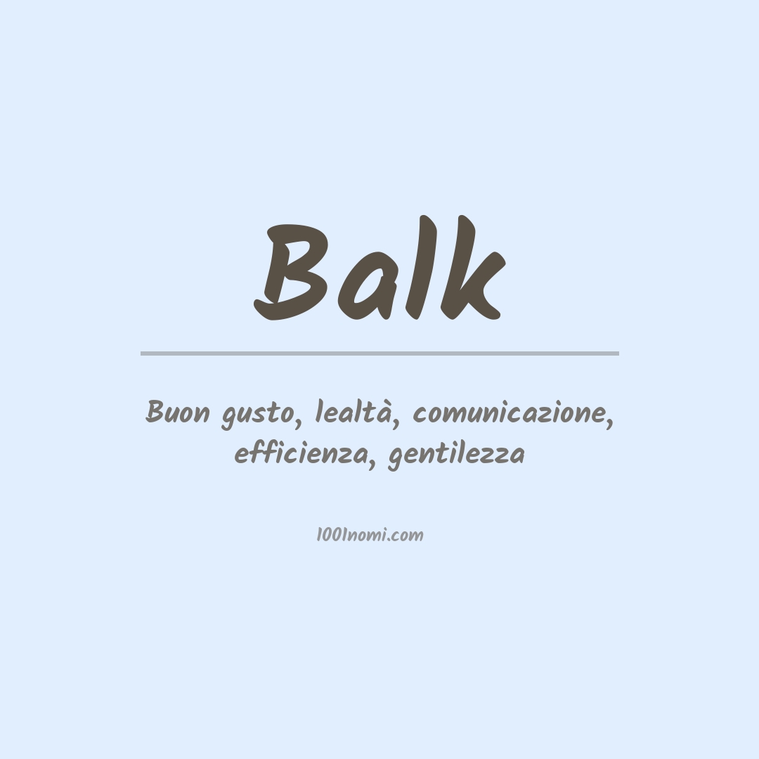 Significato del nome Balk