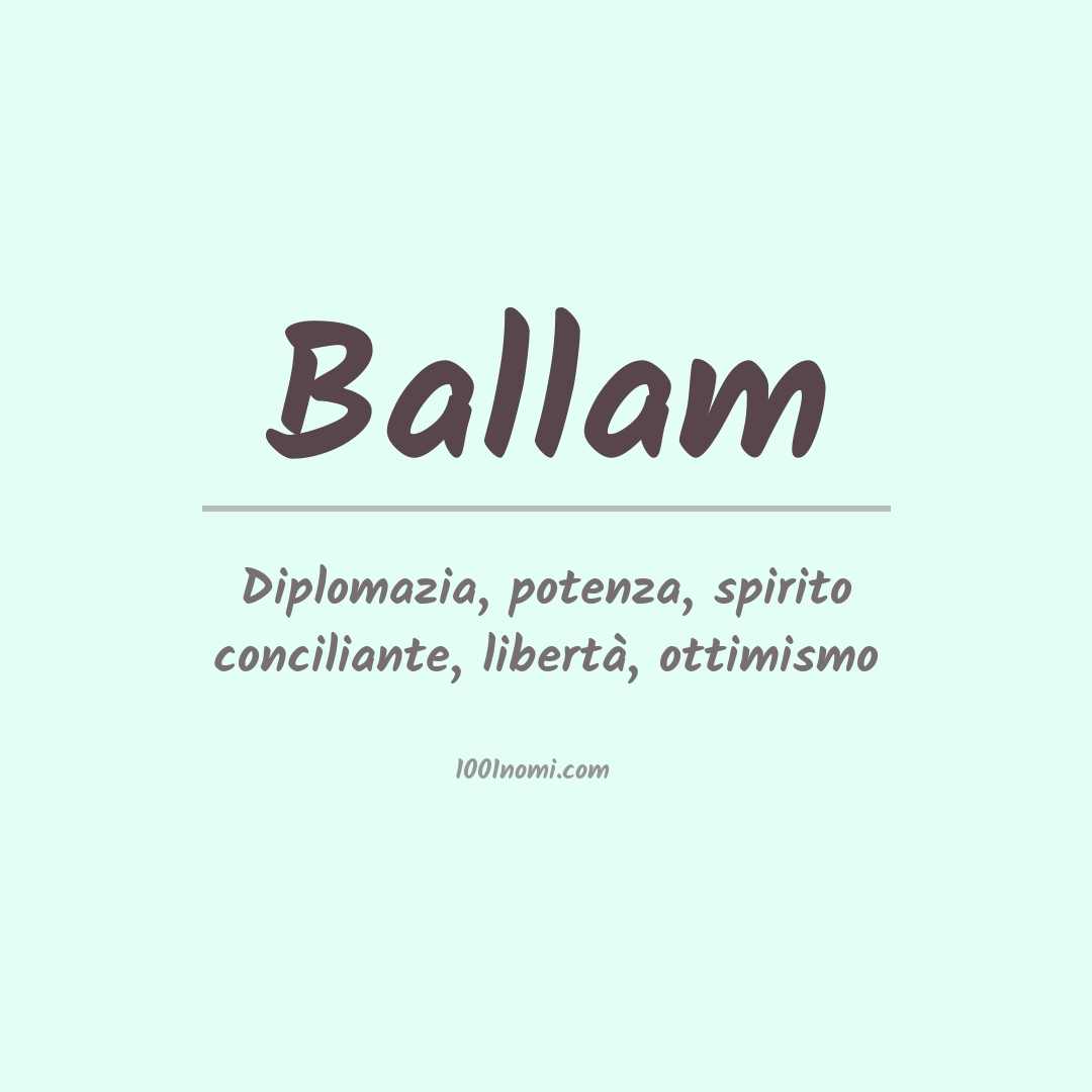 Significato del nome Ballam