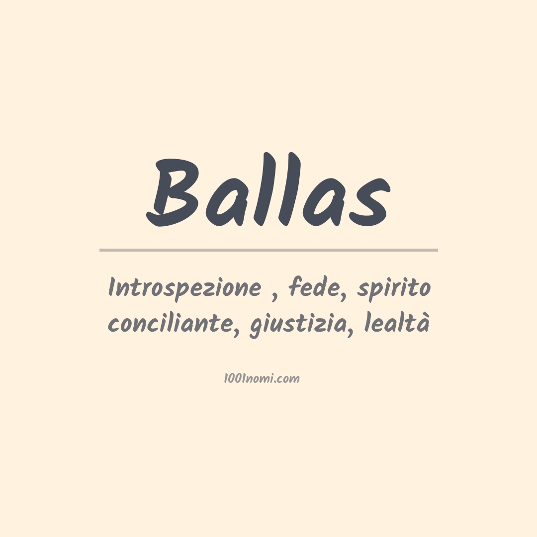 Significato del nome Ballas