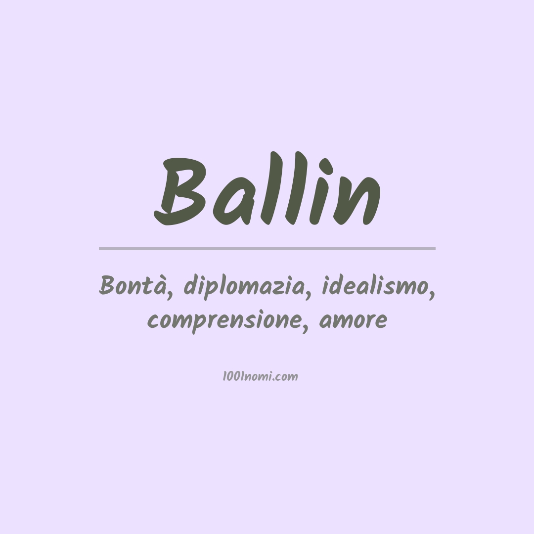 Significato del nome Ballin