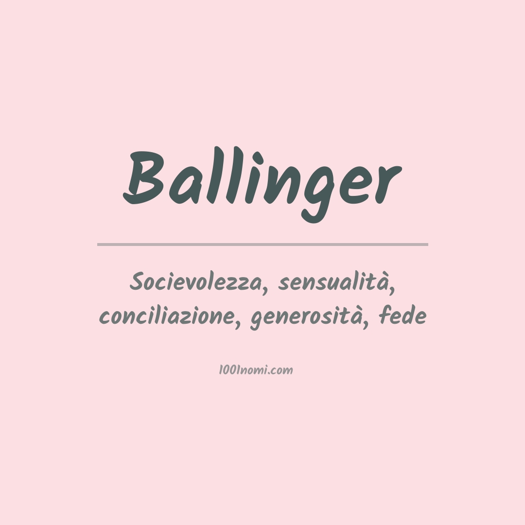 Significato del nome Ballinger