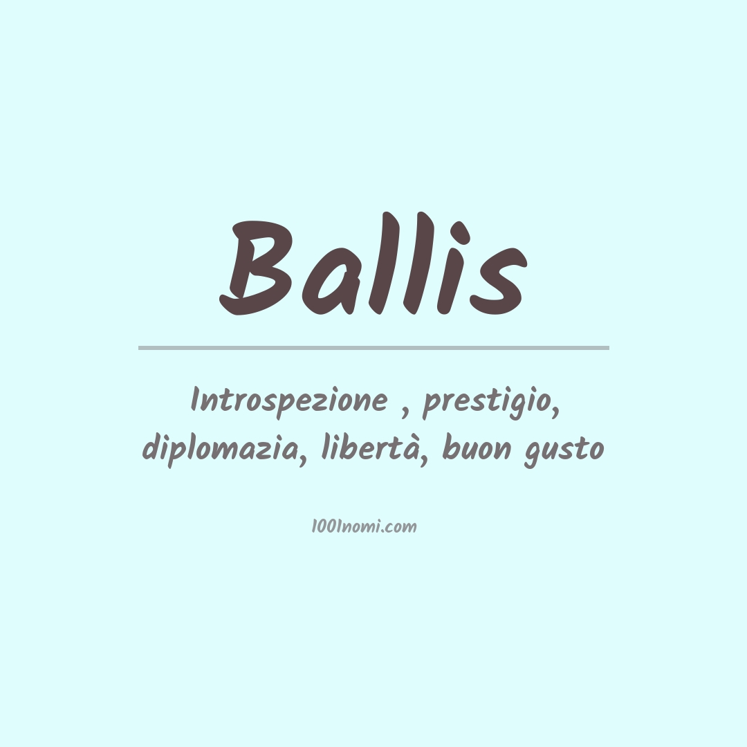 Significato del nome Ballis