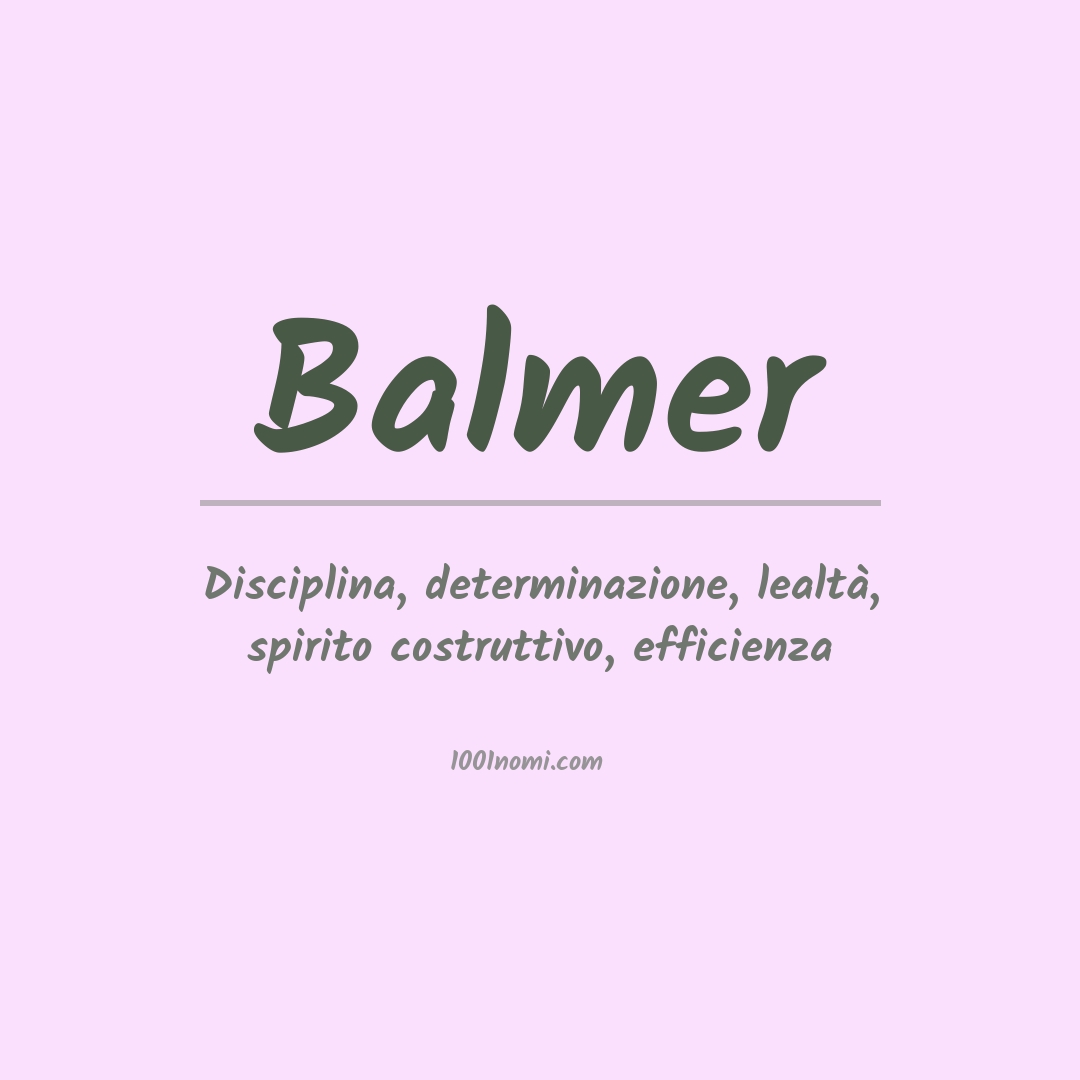 Significato del nome Balmer