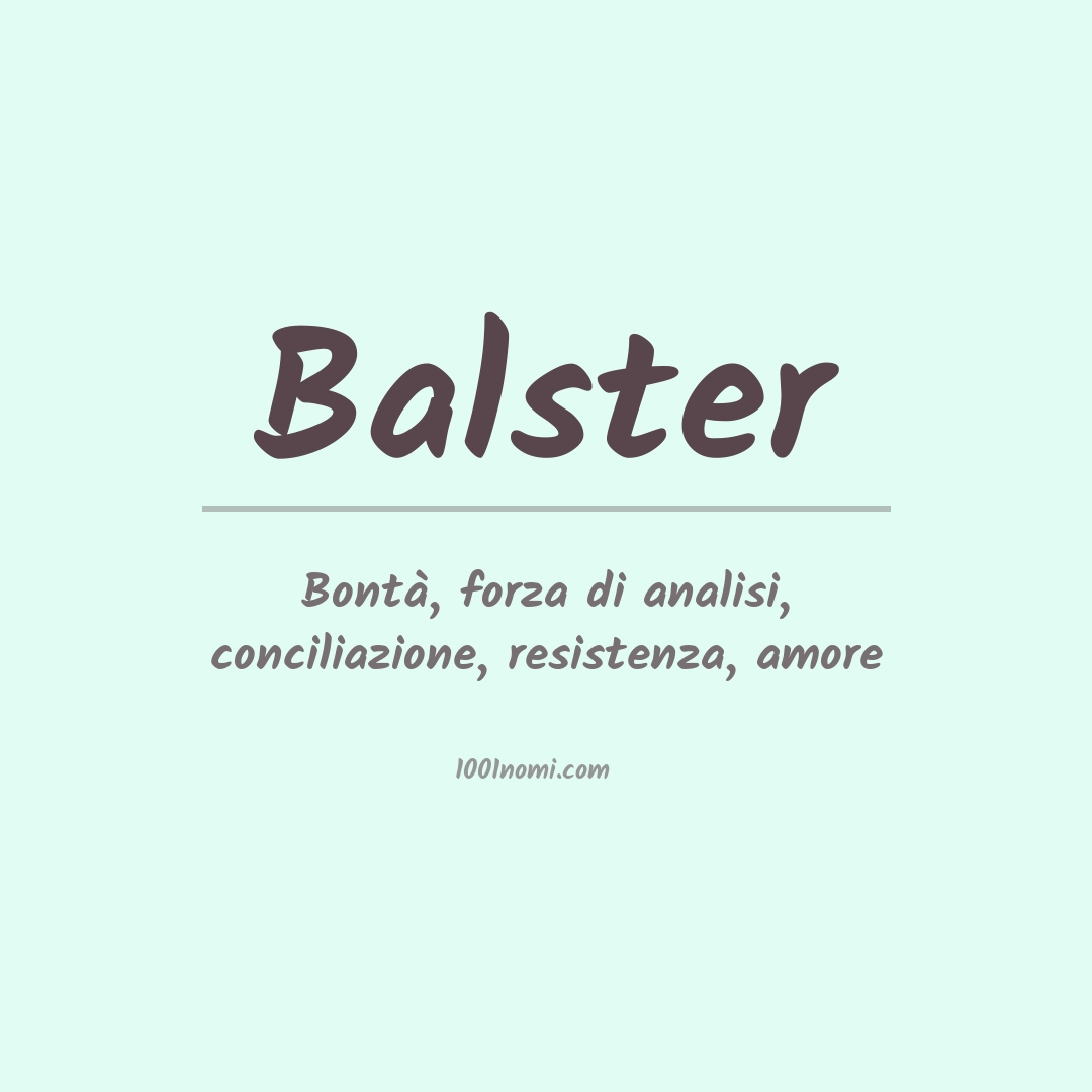 Significato del nome Balster