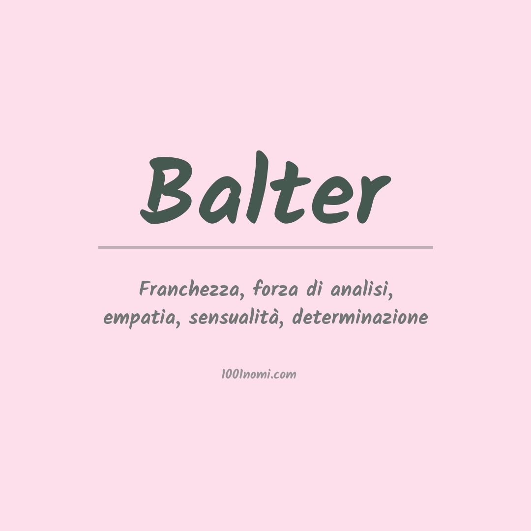 Significato del nome Balter