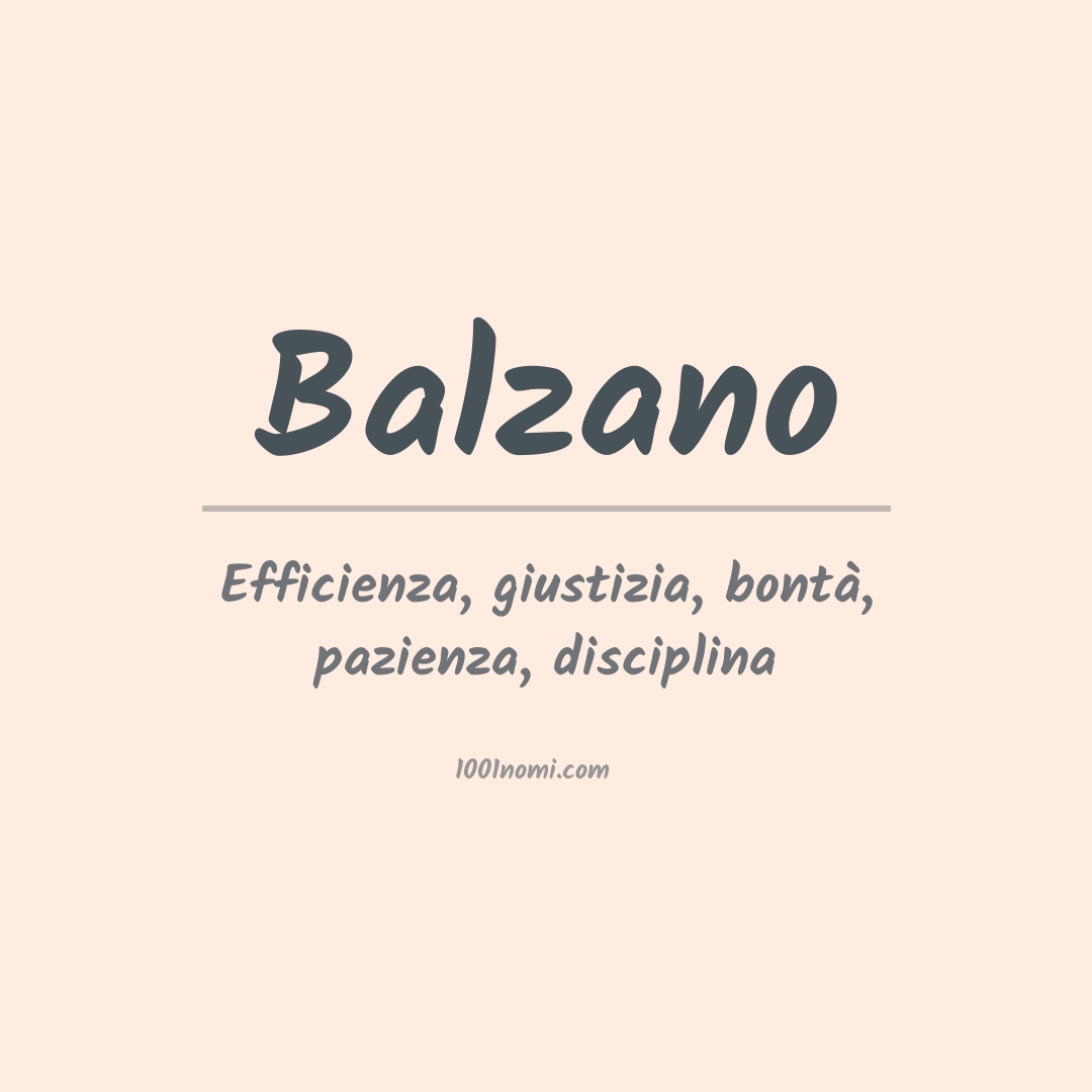 Significato del nome Balzano