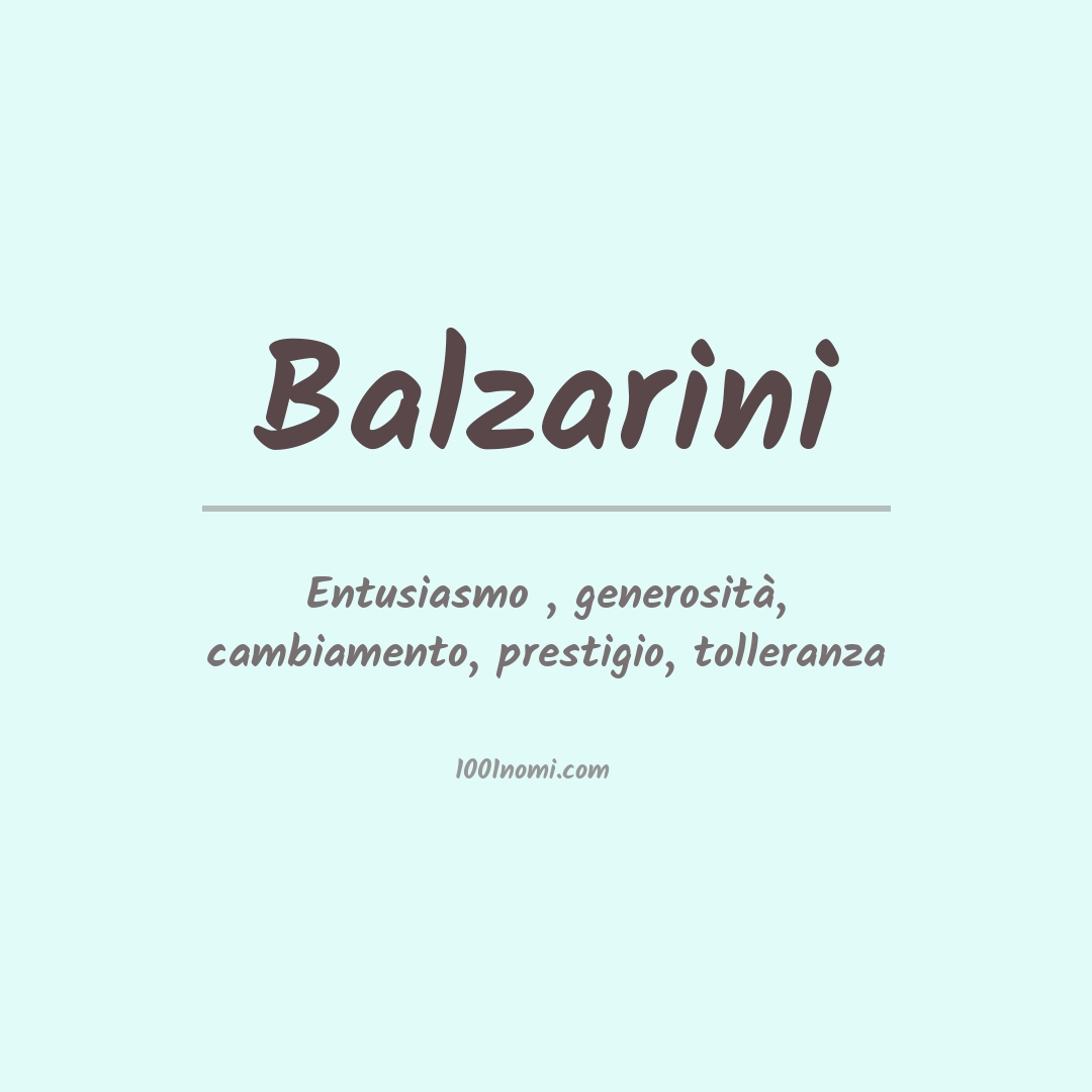 Significato del nome Balzarini