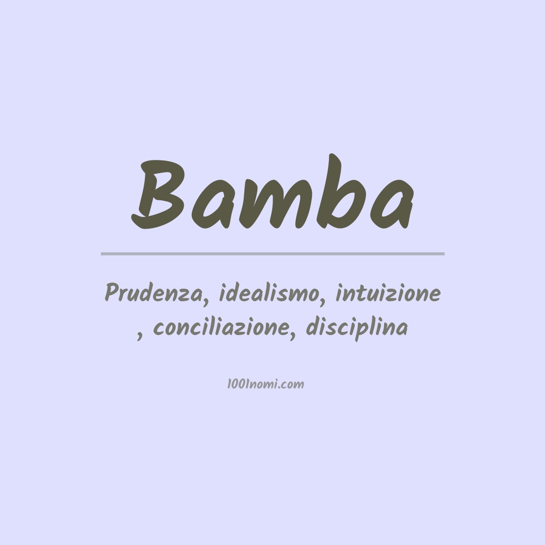 Significato del nome Bamba