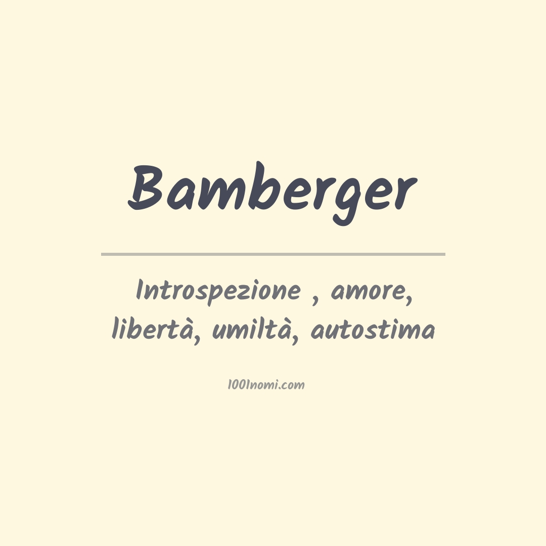 Significato del nome Bamberger