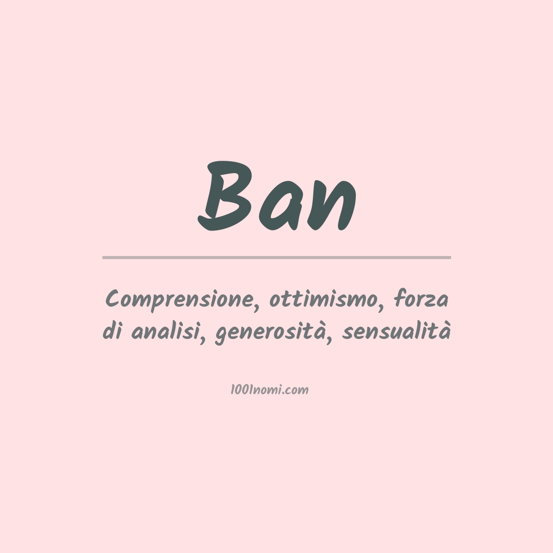 Significato del nome Ban