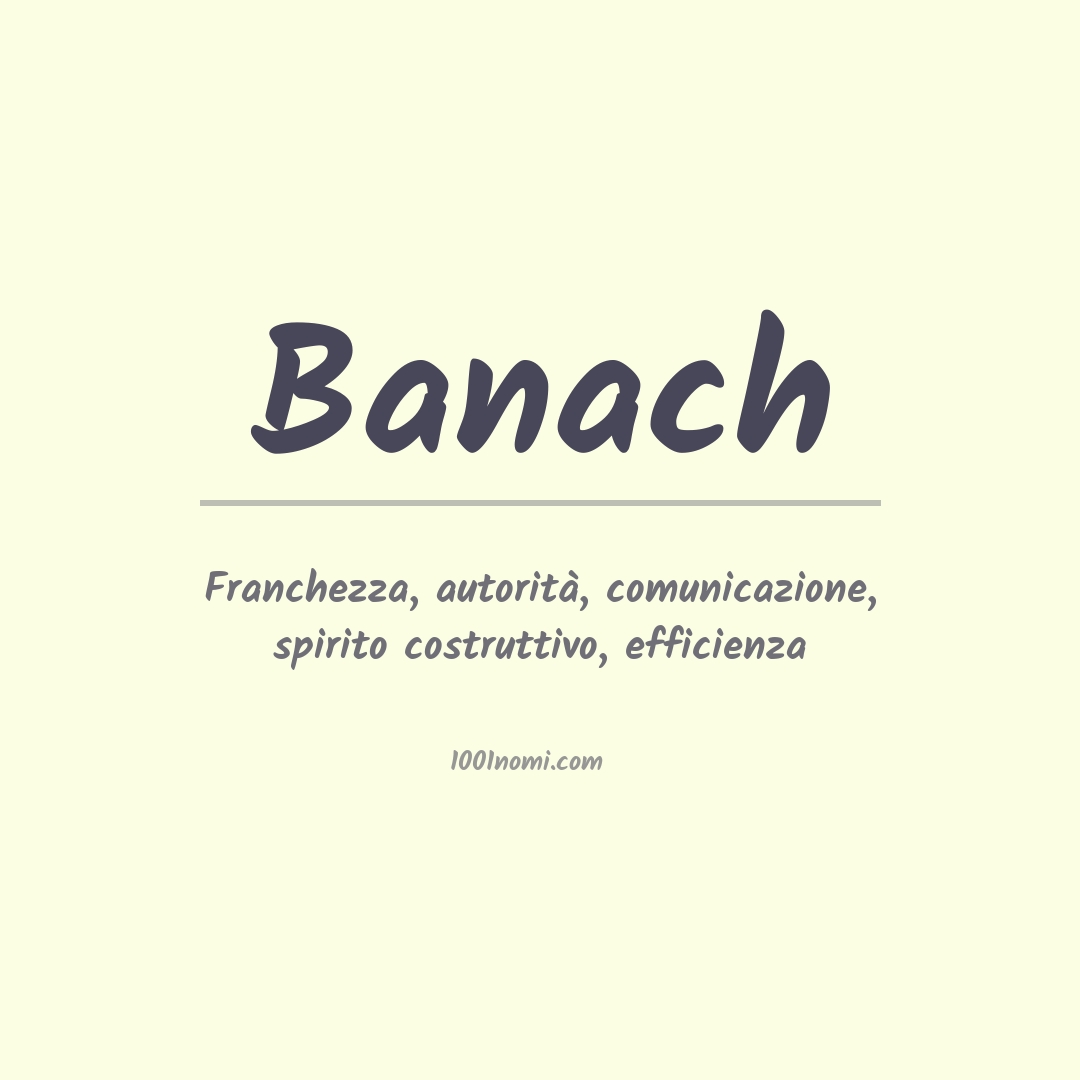 Significato del nome Banach