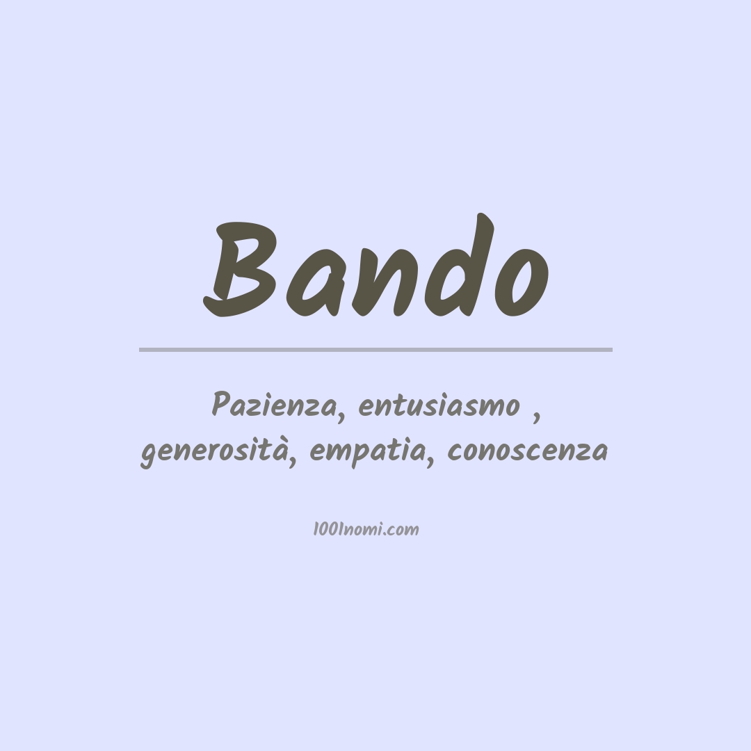 Significato del nome Bando