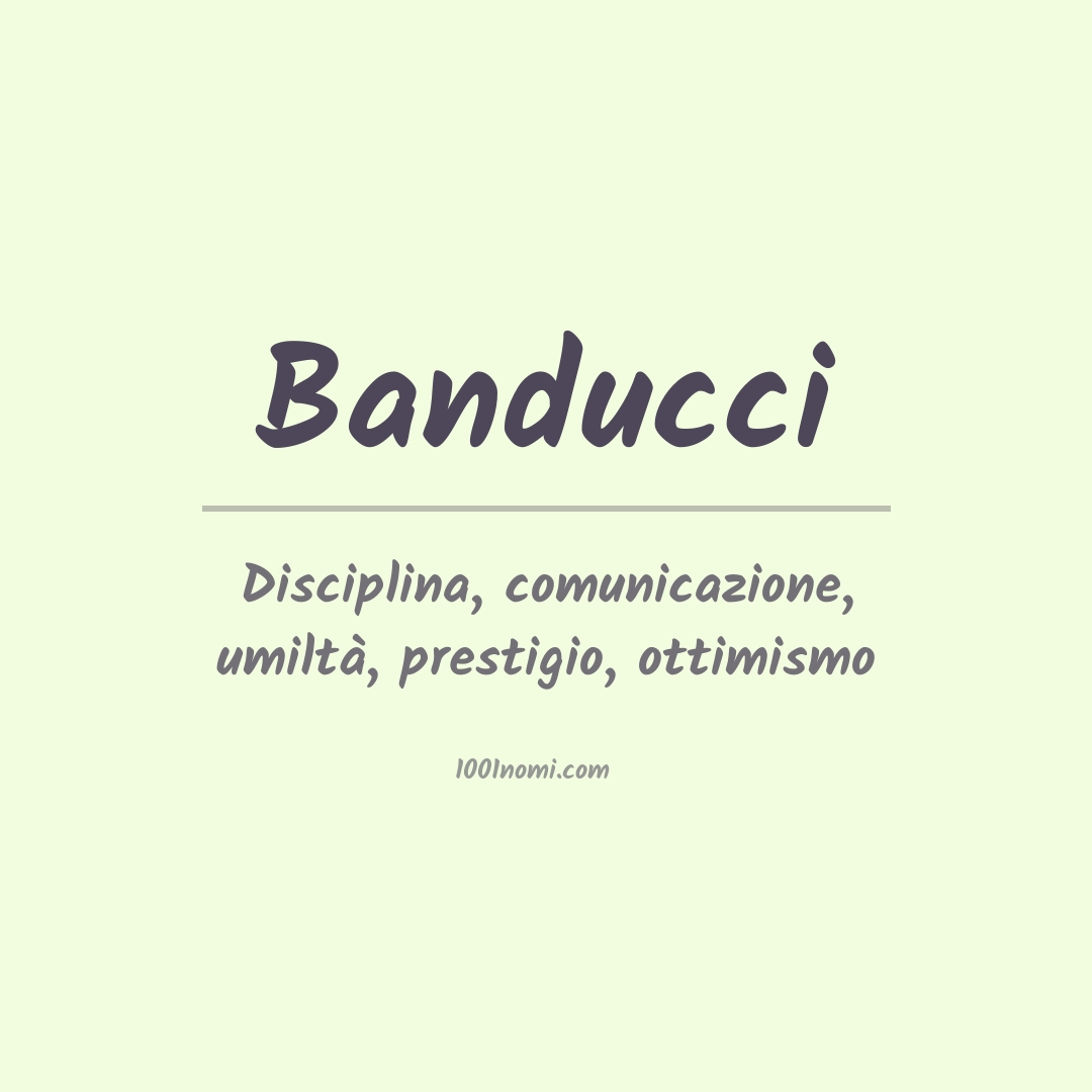 Significato del nome Banducci