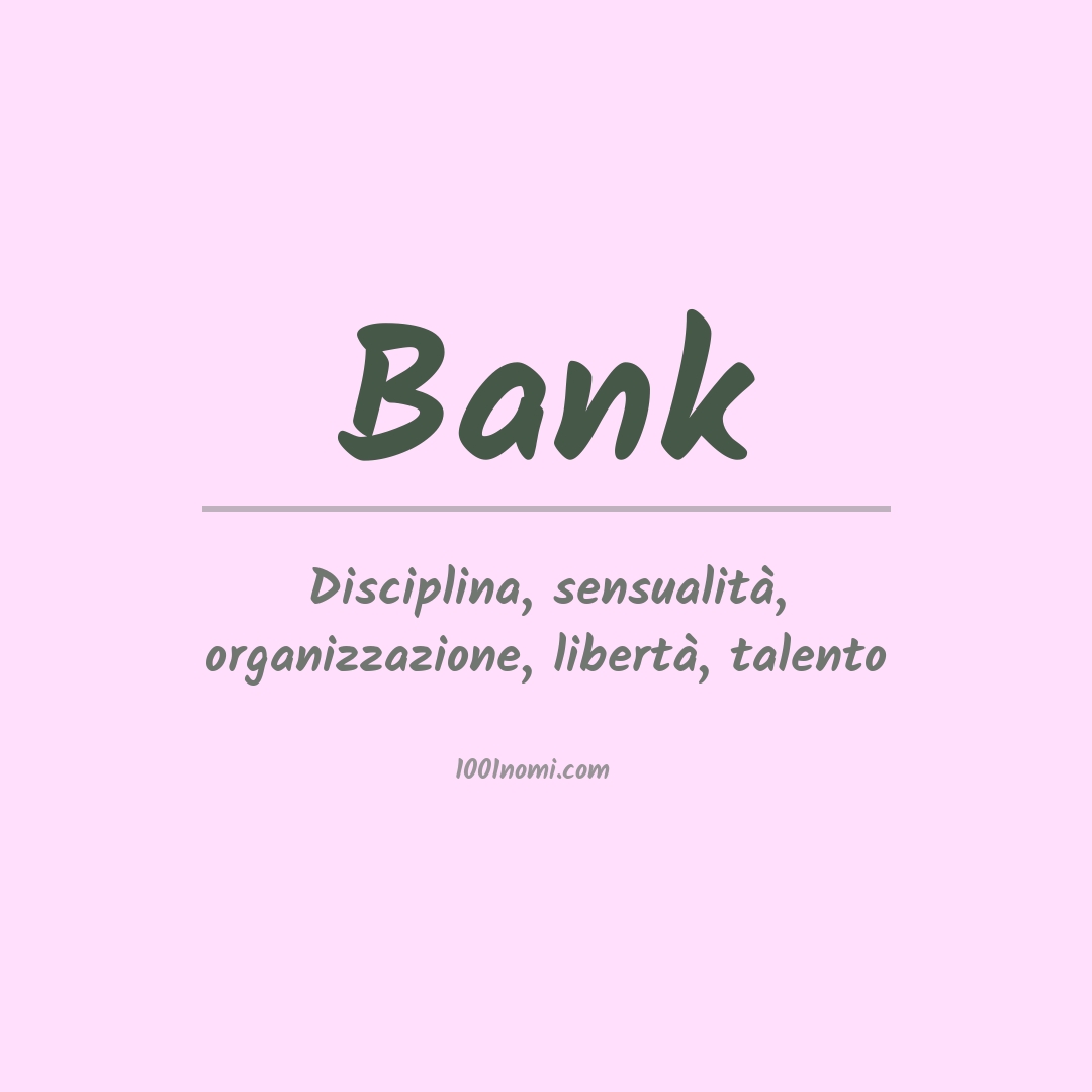 Significato del nome Bank