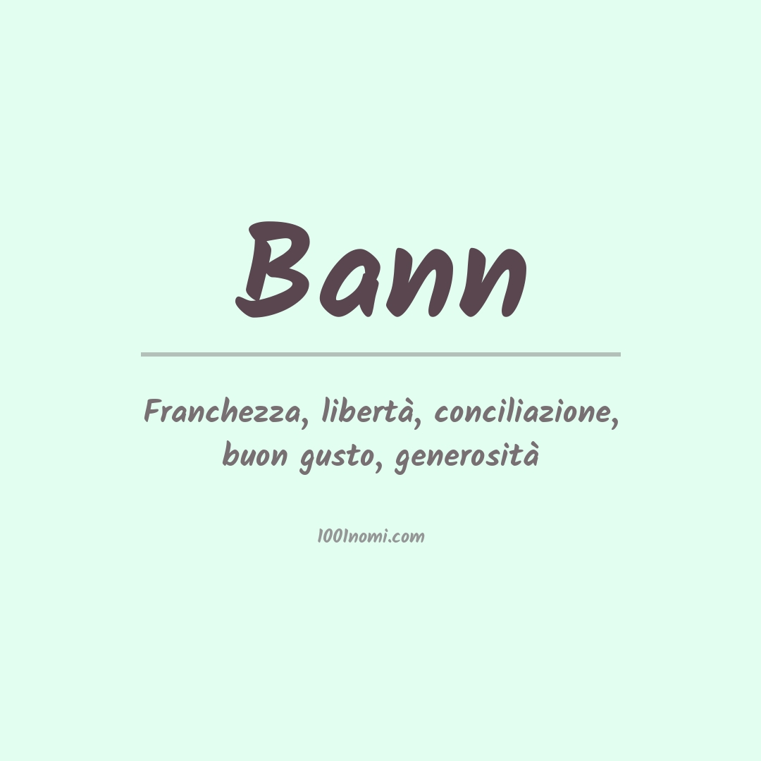 Significato del nome Bann