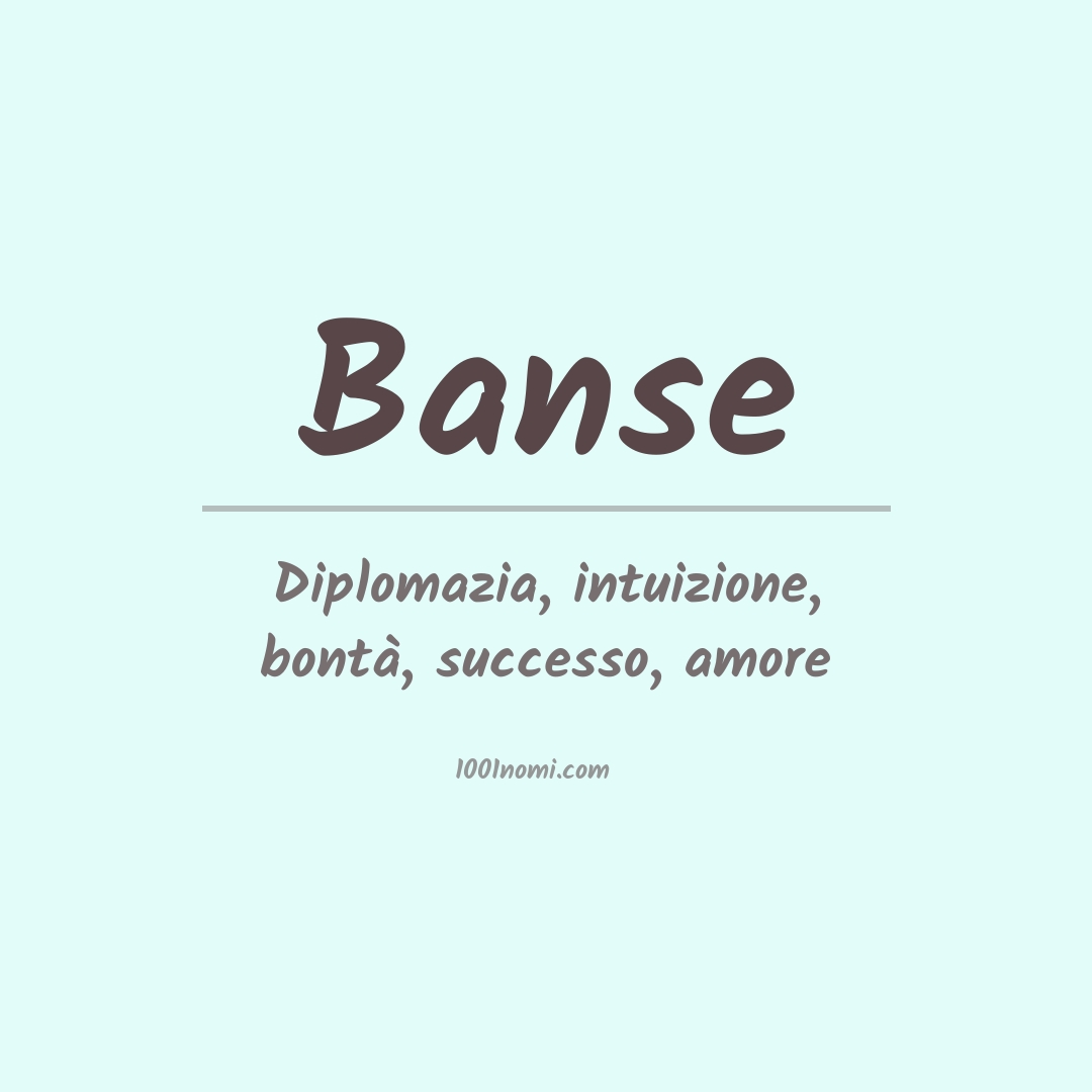 Significato del nome Banse