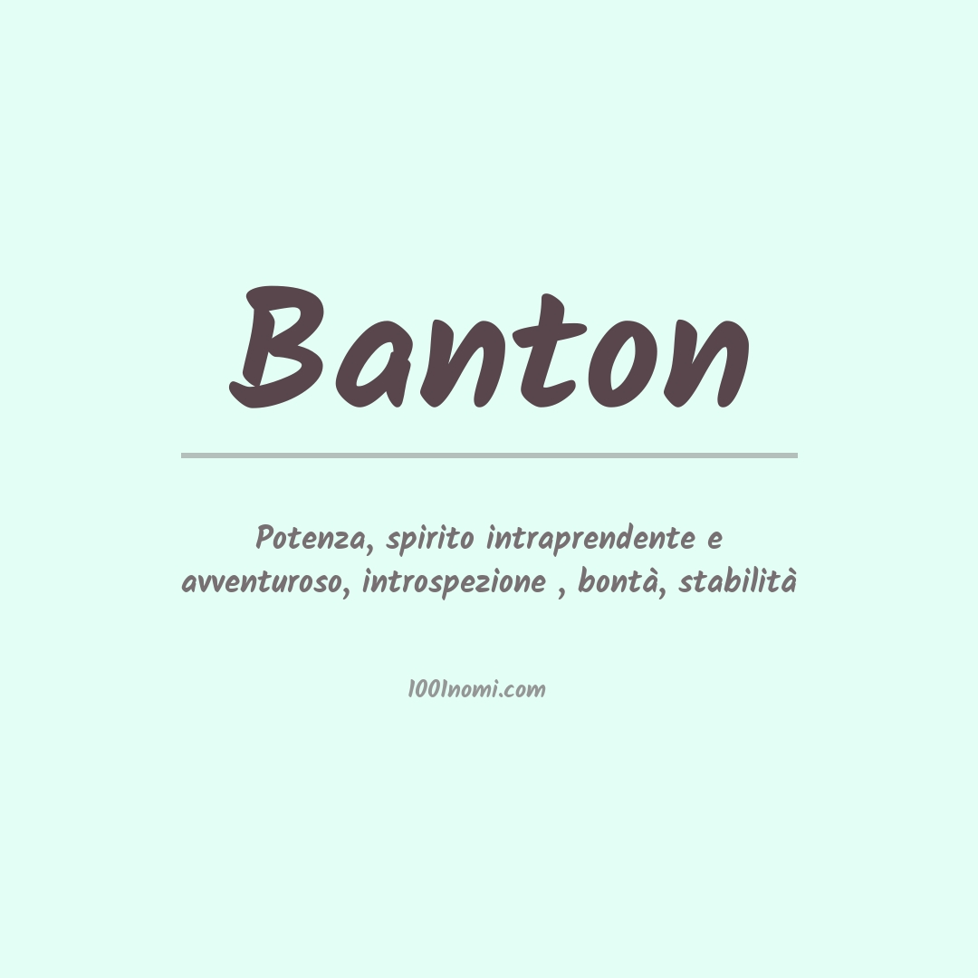 Significato del nome Banton