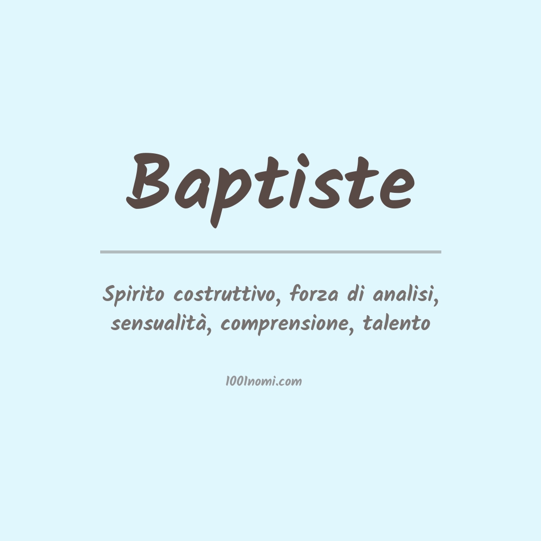 Significato del nome Baptiste