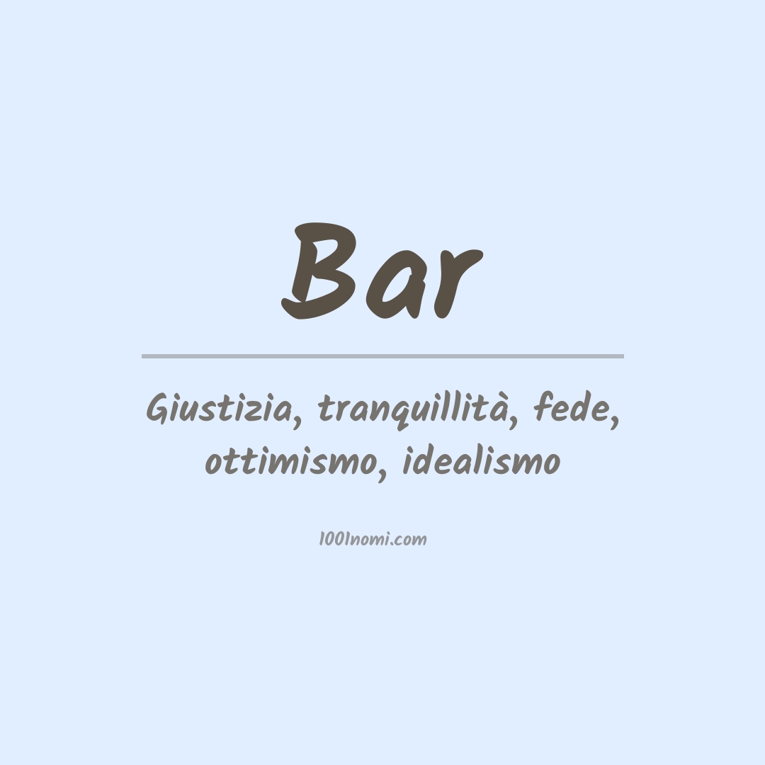 Significato del nome Bar