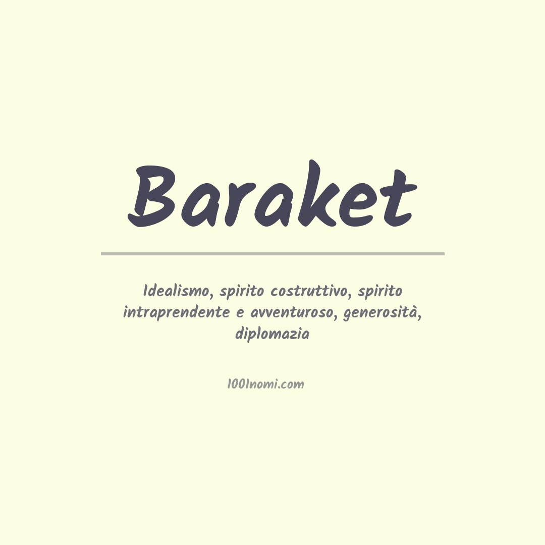 Significato del nome Baraket Significato del nome Baraket