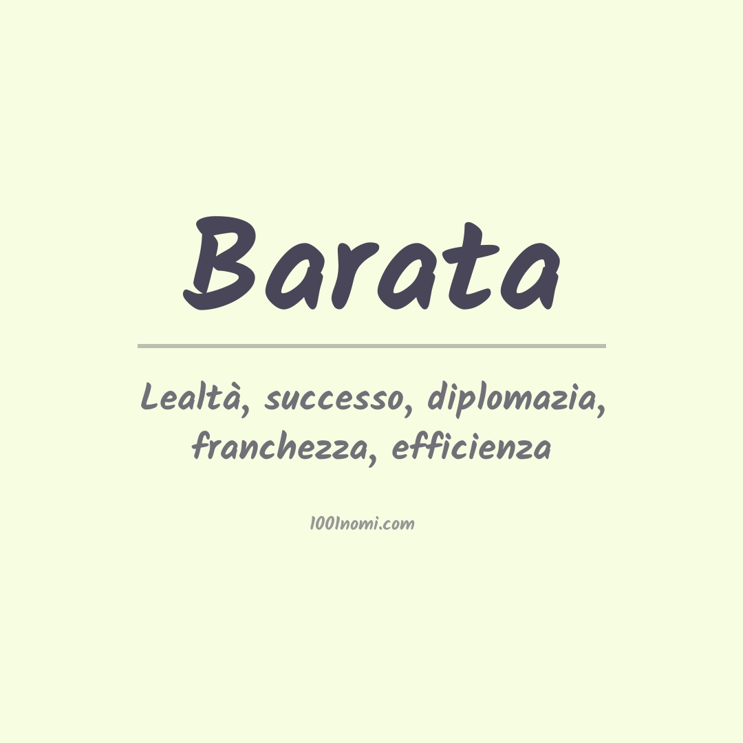 Significato del nome Barata
