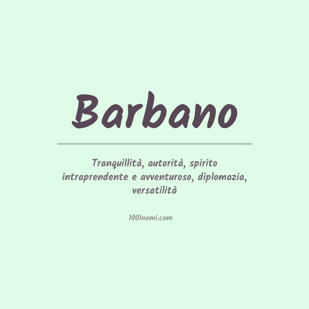 Significato del nome Barbano