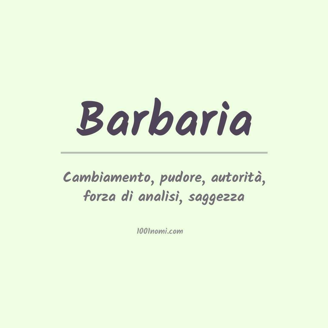 Significato del nome Barbaria