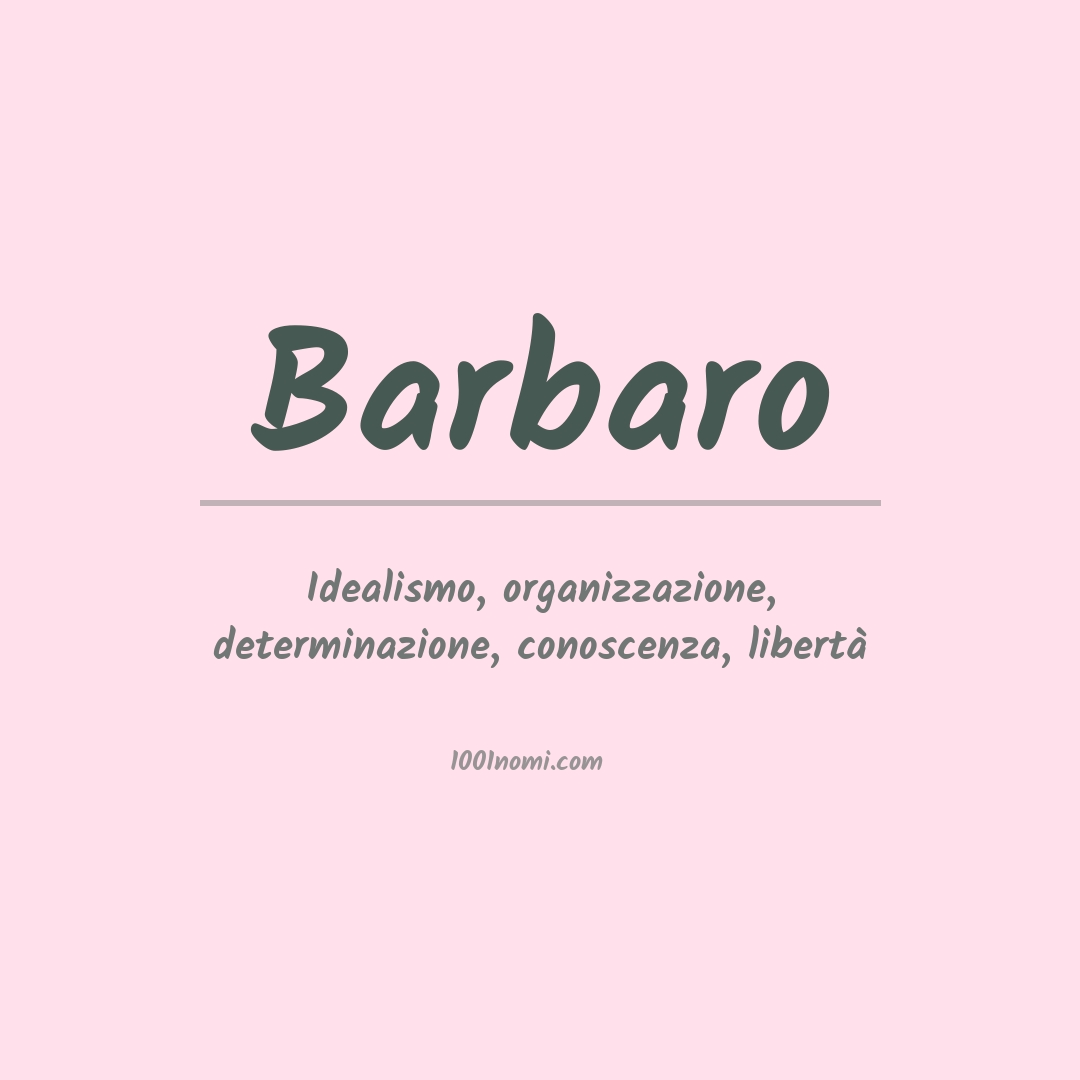 Significato del nome Barbaro