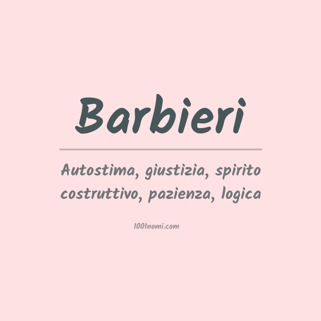 Significato del nome Barbieri
