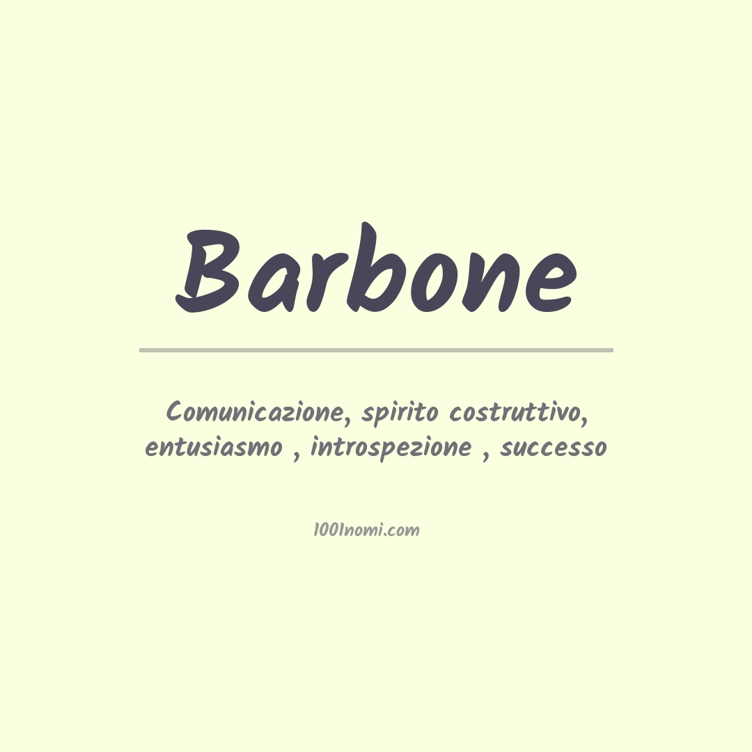 Significato del nome Barbone