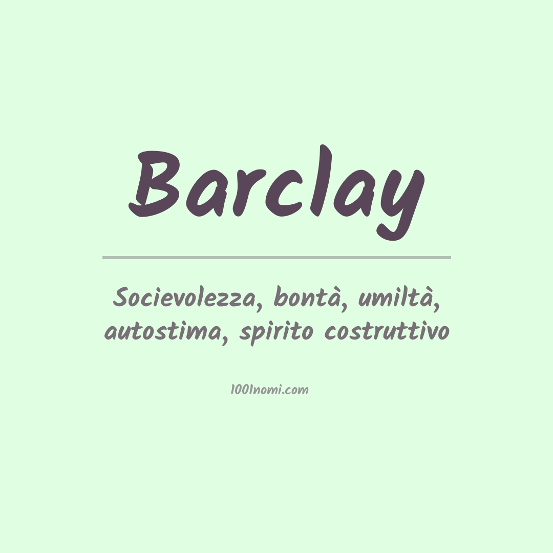 Significato del nome Barclay