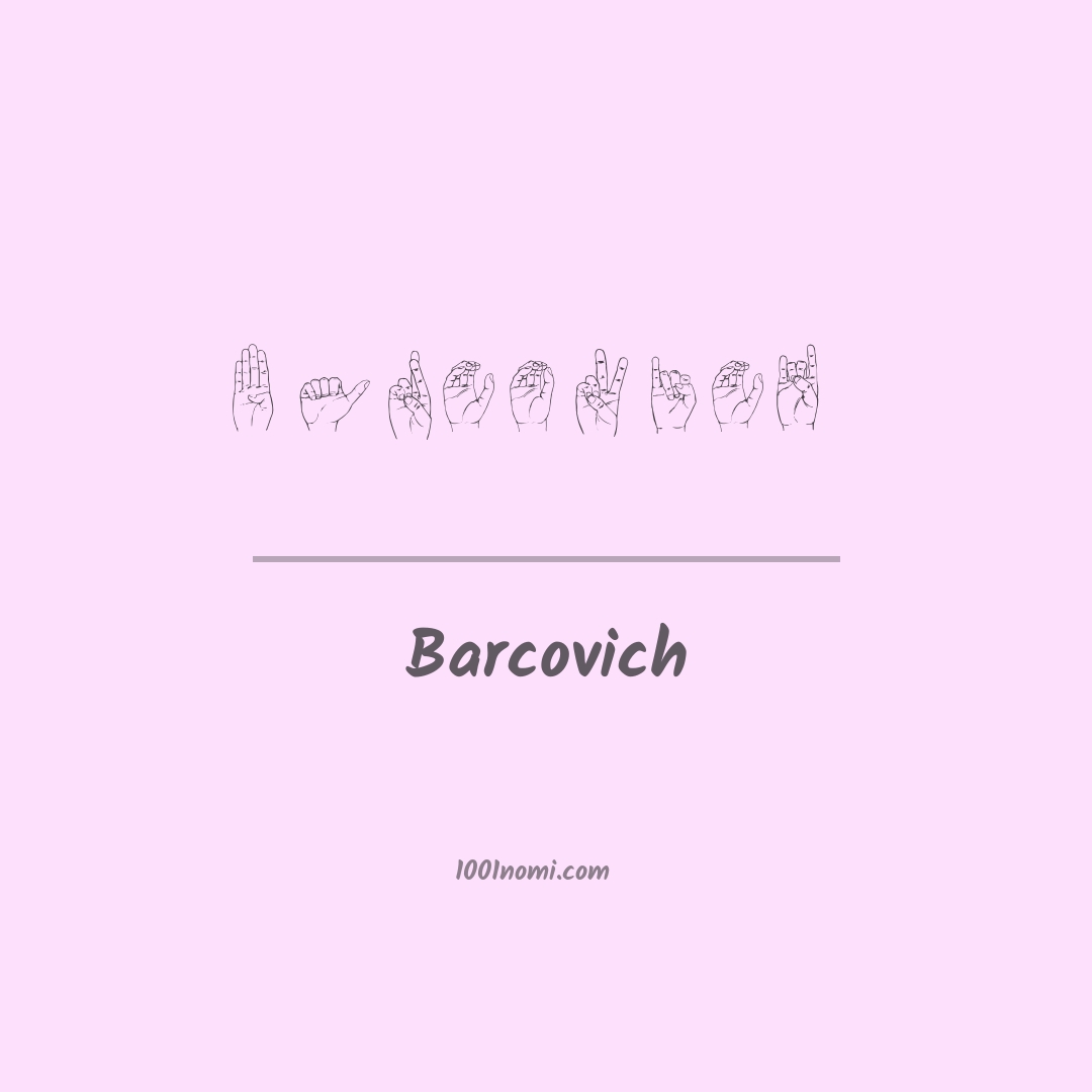 Barcovich nella lingua dei segni