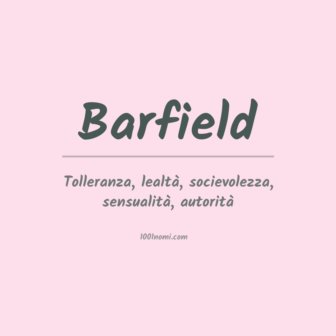 Significato del nome Barfield