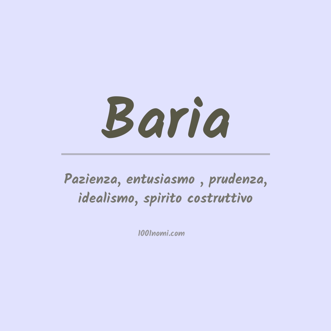 Significato del nome Baria