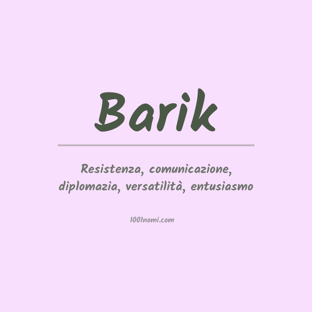 Significato del nome Barik