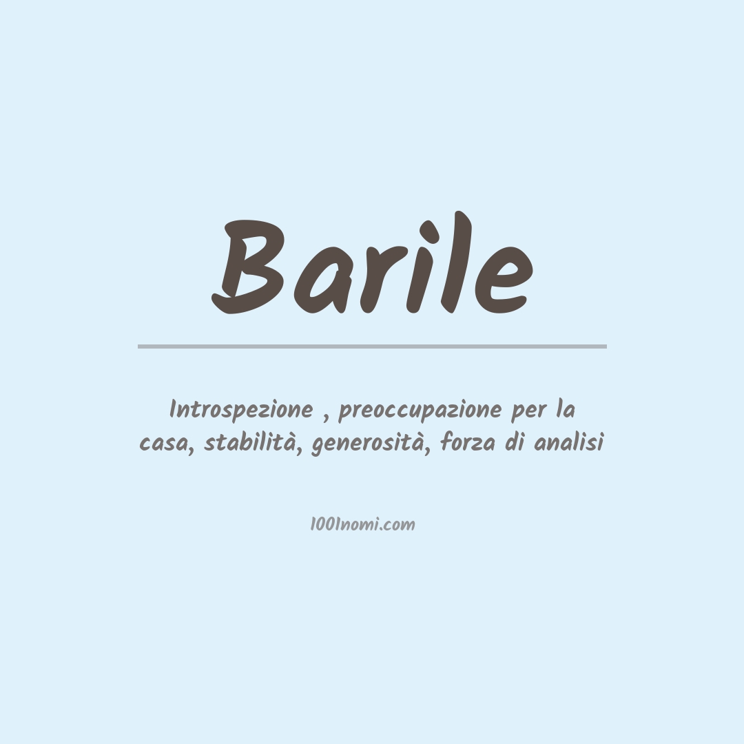 Significato del nome Barile