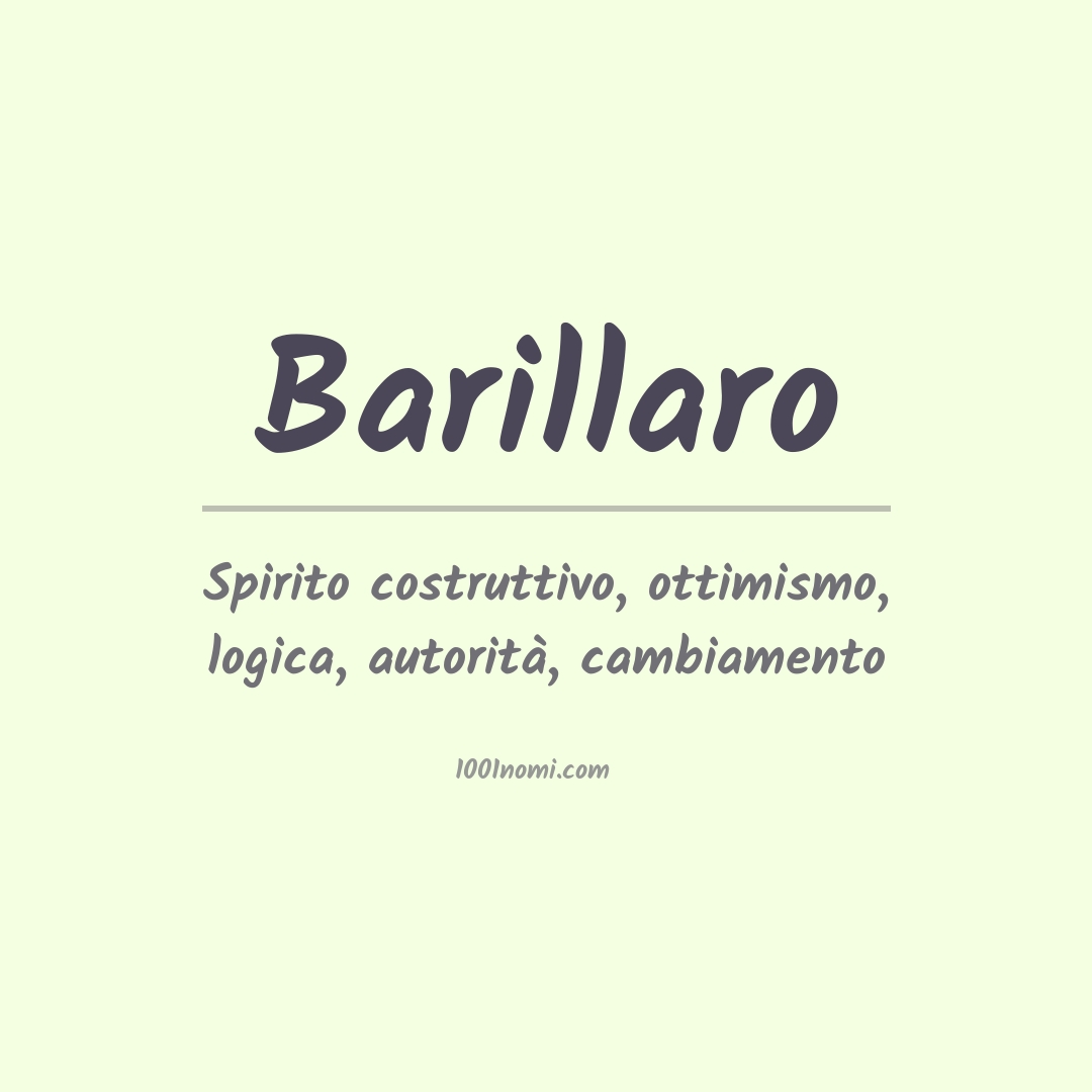 Significato del nome Barillaro