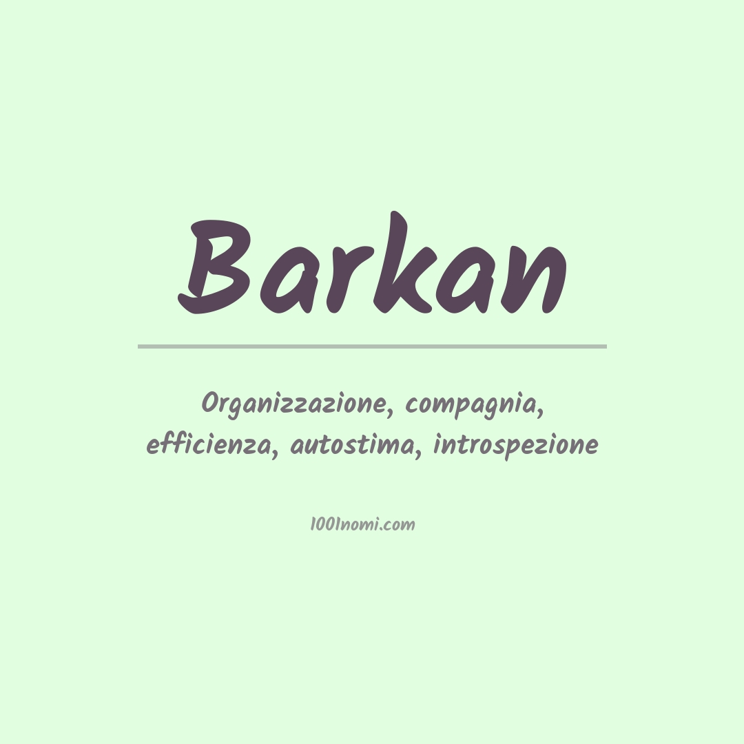 Significato del nome Barkan