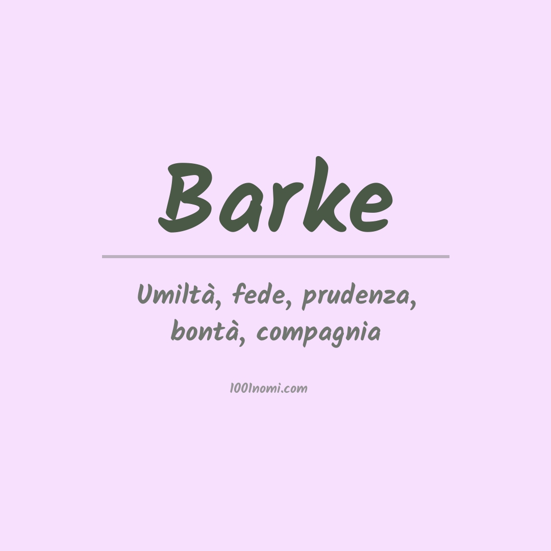 Significato del nome Barke