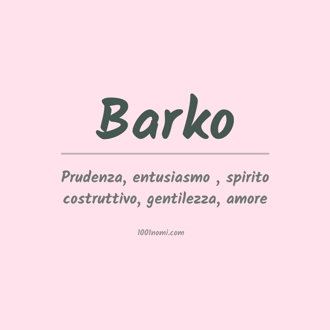 Significato del nome Barko
