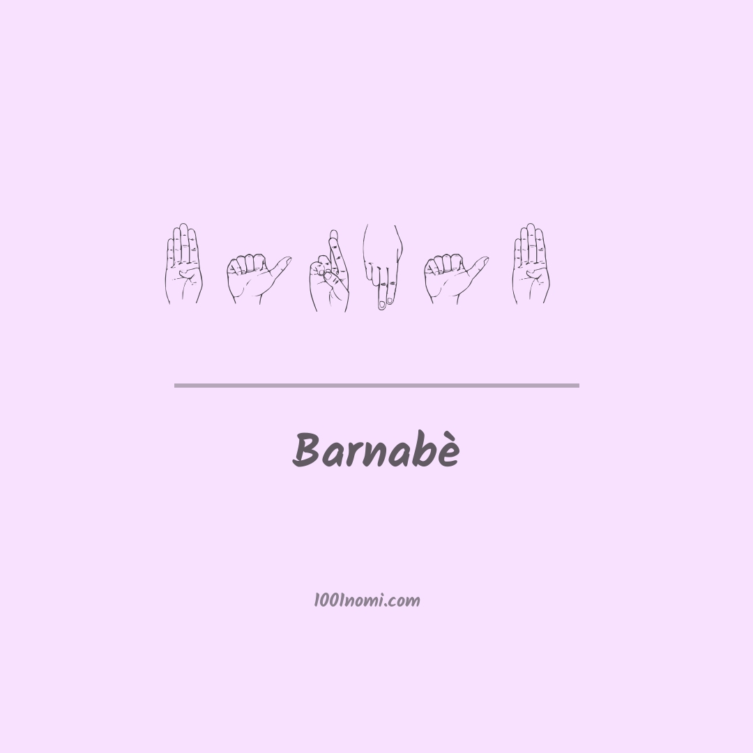 Barnabè nella lingua dei segni Barnabè nella lingua dei segni
