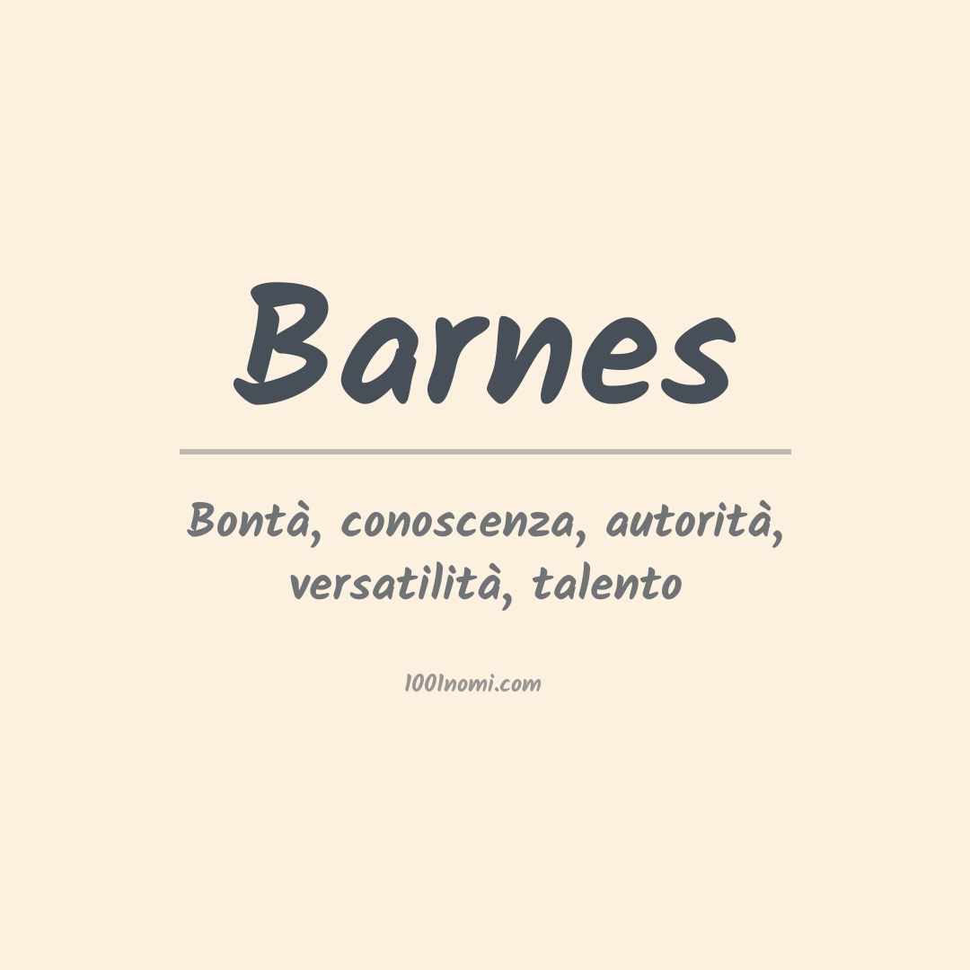 Significato del nome Barnes