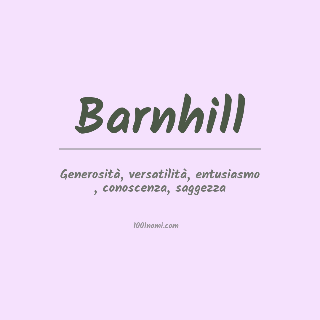 Significato del nome Barnhill