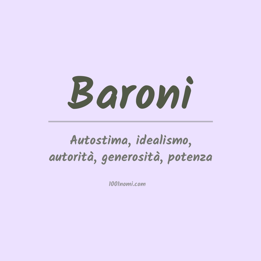 Significato del nome Baroni