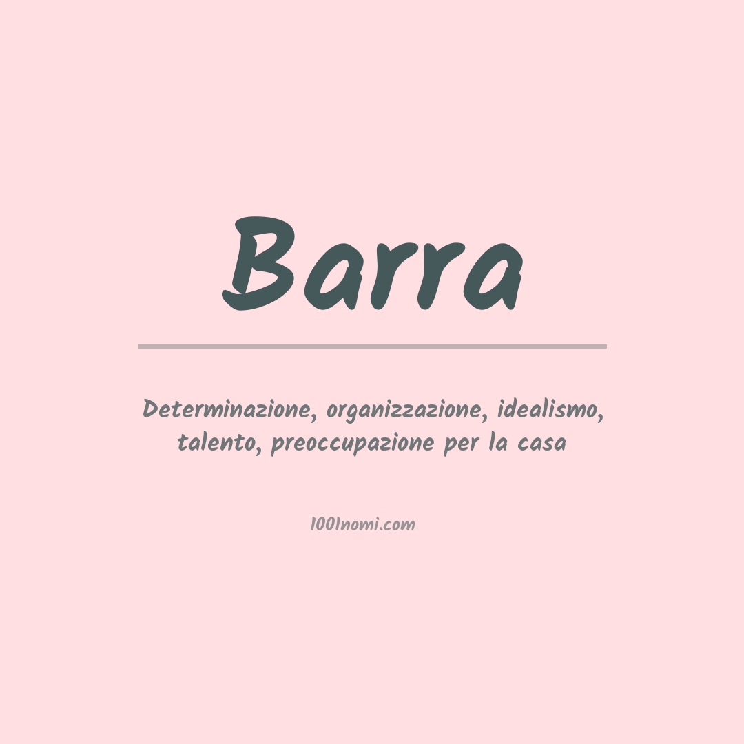 Significato del nome Barra