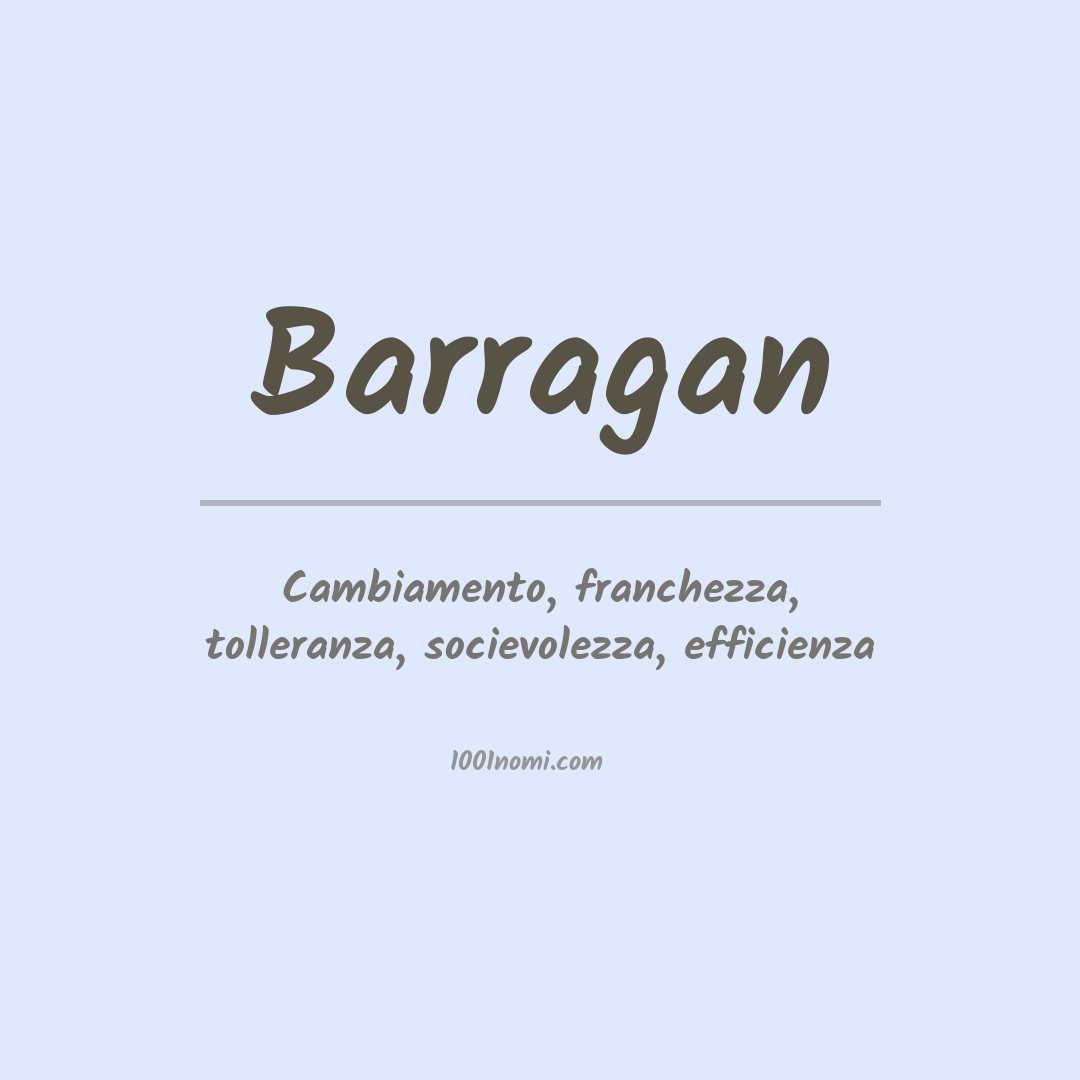 Significato del nome Barragan