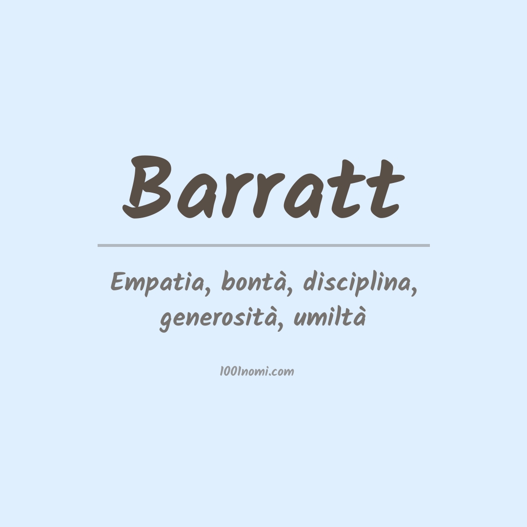 Significato del nome Barratt