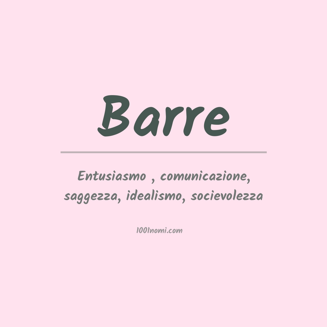 Significato del nome Barre